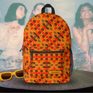 Retro Groovy jaren 60 70 Bubbles Patroon Aangepast Bedrukte Rugzak