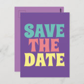 RETRO GROOVY JAREN 60 OPSLAGKAARTEN VOOR DE DATUM BRIEFKAART (Voorkant / Achterkant)