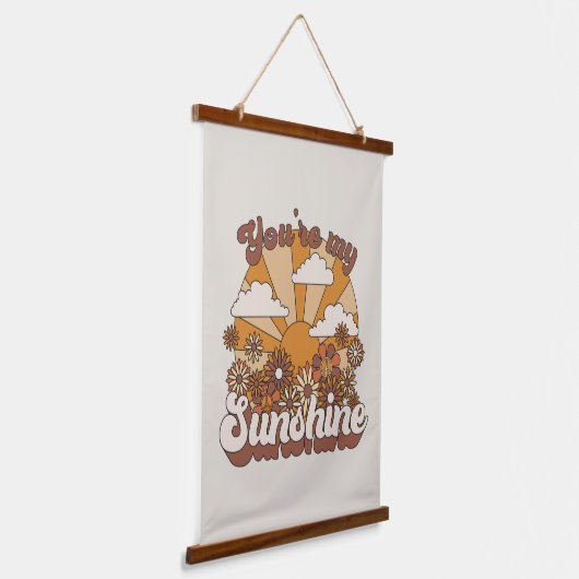 Retro Groovy | Jij bent mijn Sunshine Hangend Wandkleed (Gebogen)