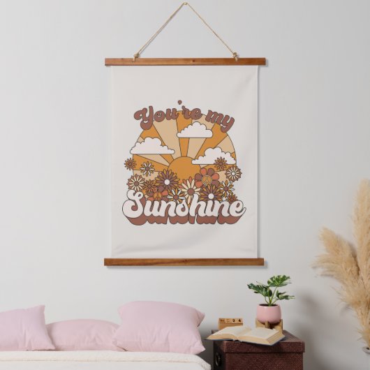 Retro Groovy | Jij bent mijn Sunshine Hangend Wandkleed (Slaapkamer)