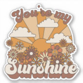 Retro Groovy | Jij bent mijn Sunshine Sticker (Voorkant)