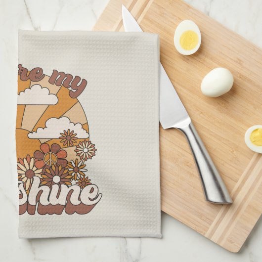 Retro Groovy | Jij bent mijn Sunshine Theedoek (Quarter Fold)