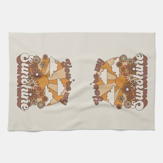 Retro Groovy | Jij bent mijn Sunshine Theedoek (Horizontaal)