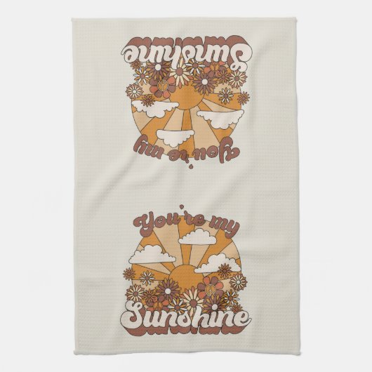 Retro Groovy | Jij bent mijn Sunshine Theedoek (Verticaal)