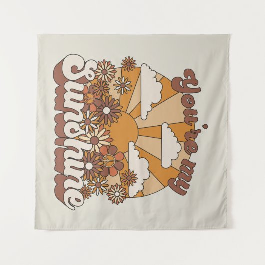 Retro Groovy | Jij bent mijn Sunshine Wandkleed (Voorkant (horizontaal))