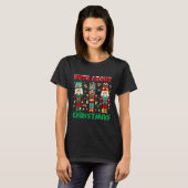 Retro Groovy Kerst Noten Over Kerst Nutcar T-shirt (Voorkant volledig)
