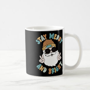 Retro Groovy Kerst Vrolijk verblijf Bright Santa C Koffiemok