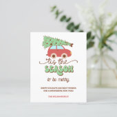 Retro Groovy Kerstboom Auto Dit Het Seizoen (Staand voorkant)