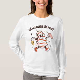 Retro Groovy Kerstboom taart dip tumbler T-shirt