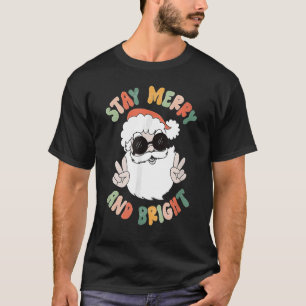 Retro Groovy kerstfeest blijven helder Hippie Cl T-shirt