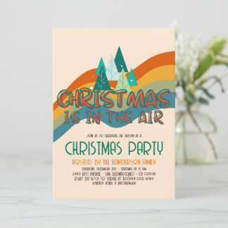 Retro Groovy-kerstfeestdag Kaart