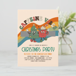 Retro Groovy-kerstfeestdag Kaart