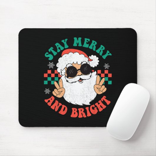 Retro Groovy kerstfeestdrory, opgeruimd Hippie Sa Muismat (Met muis)