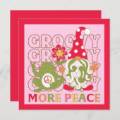 Retro Groovy-kerstgrint Kaart (Voorkant / Achterkant)