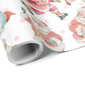 Retro Groovy Kerstman Thema Kerst Cadeaupapier (Rol Hoek)