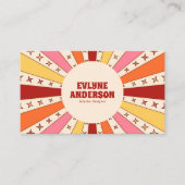 Retro Groovy Kleurrijke QR Code 70s 60s Boho Trend Visitekaartje (Voorkant)