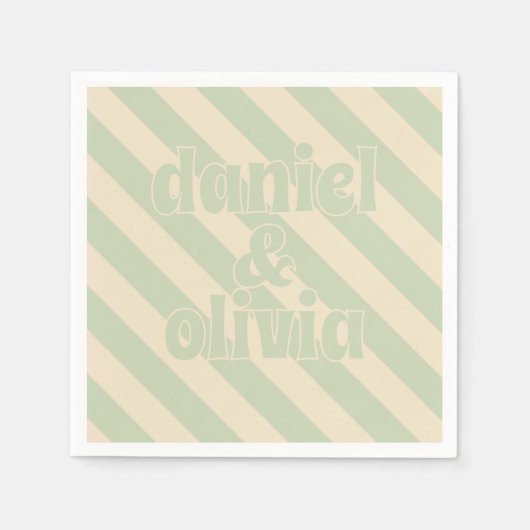 Retro Groovy Kleurrijke Wavy Boho Bruiloft Servet (Voorkant)