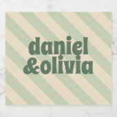 Retro Groovy Kleurrijke Wavy Boho Bruiloft Sparkling Wijnetiket (Enkel label)