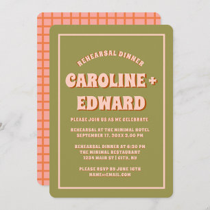 Retro Groovy Kleurrijke Wavy Boho repetitie diner Kaart