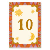 Retro Groovy Kleurrijke Wavy Boho Trouwtafel Numb Kaart (Voorkant)