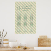 Retro Groovy Kleurrijke Wavy Boho Wed Seating Char Poster (Keuken)