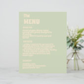 Retro Groovy Kleurrijke Wavy Boho Wedding Menu (Staand voorkant)