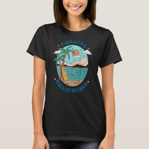 Retro  Groovy Kust Californië Strand Zomer Vakanti T-shirt