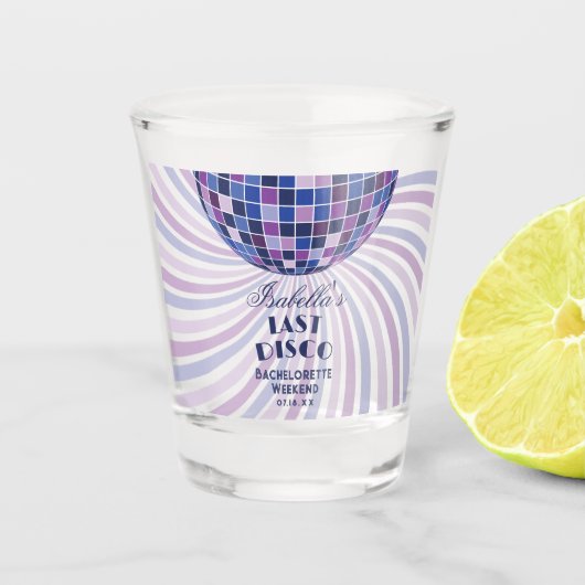 Retro Groovy Laatste Disco Bachelorette Weekend Fa Shot Glas (Voorkant)