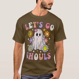 Retro Groovy Laten we gaan Ghouls Ghost 70s Hippie T-shirt