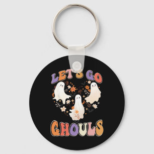 Retro Groovy Laten we gaan Ghouls Grappig Hallowee Sleutelhanger