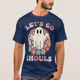 Retro Groovy Laten we gaan Ghouls Halloween Ghost  T-shirt