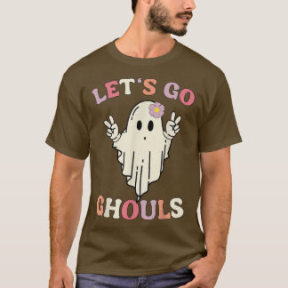 Retro Groovy Laten we gaan Ghouls Halloween Ghost  T-shirt