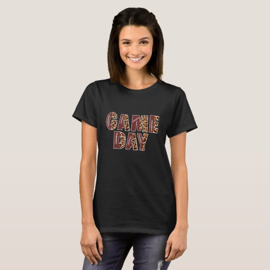 Retro Groovy Leopard Game Day Vibes Family Matchin T-shirt (Voorkant volledig)