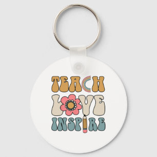 Retro Groovy Leraar Inspirerend Gelukkig Ck Naar S Sleutelhanger