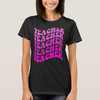 Retro Groovy leraar Inspirerend kleurrijk T-shirt