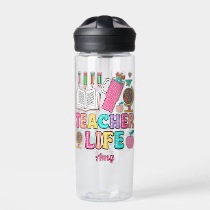 Retro Groovy Leraar Leven Tumbler Globe Waterfles