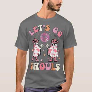 Retro Groovy Let's Go Ghouls Western Halloween Gho T-shirt