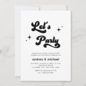 Retro Groovy Let's Party Casual Post Bruiloft Kaart (Voorkant)