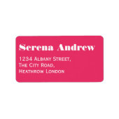 Retro Groovy Levendige Roze Fusion Bruiloft Etiket (Voorkant)