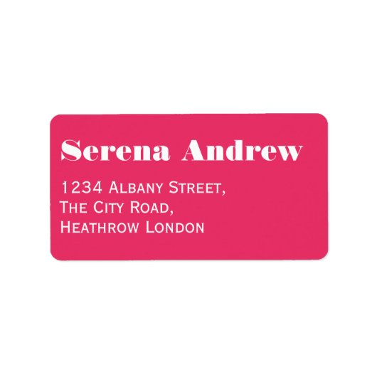 Retro Groovy Levendige Roze Fusion Bruiloft Etiket (Voorkant)