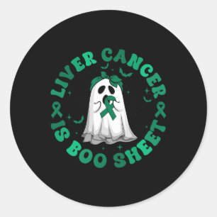 Retro Groovy leverkanker is spookgroen Ronde Sticker