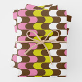 Retro Groovy Limoen roze bruin Abstract kunstpatro Inpakpapier Vel (In situ)