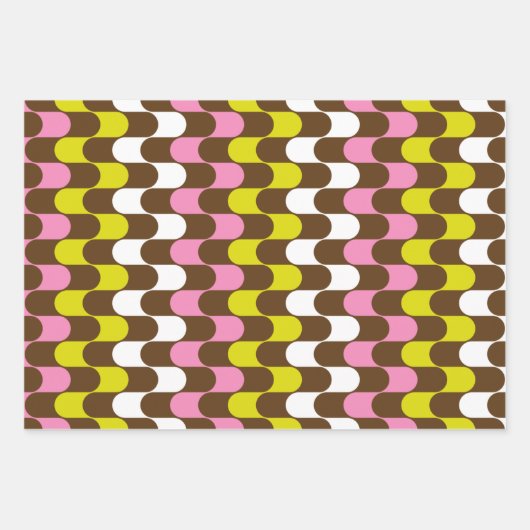 Retro Groovy Limoen roze bruin Abstract kunstpatro Inpakpapier Vel (Voorkant)