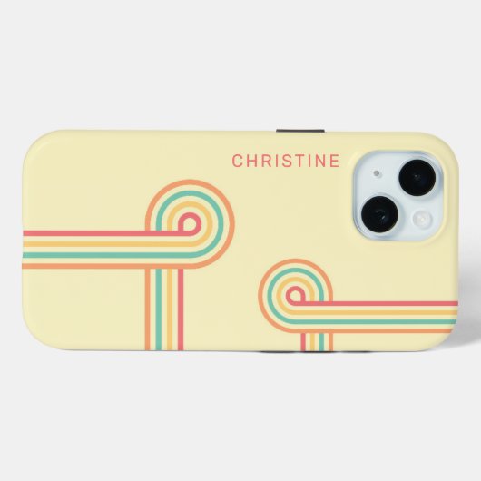 Retro Groovy Line Art Case-Mate iPhone Case (Achterkant (horizontaal))