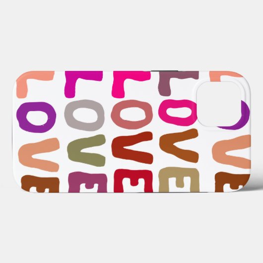 Retro groovy LOVE golvende letters herhalingspatro Case-Mate iPhone Case (Achterkant (horizontaal))