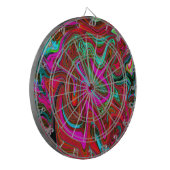 Retro Groovy Magenta, Red en Blue Abstract Art Dartbord (Voorkant Links)
