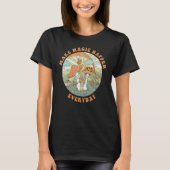 Retro Groovy Make Magic Happen Mushroom Hippie Bot T-shirt (Voorkant)