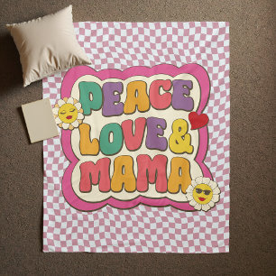Retro Groovy Mama Citaat Typografie Moederdag Fleece Deken