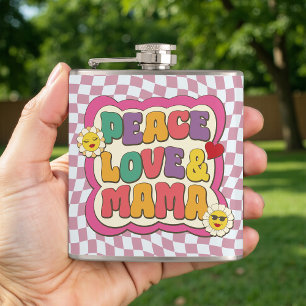 Retro Groovy Mama Citaat Typografie Moederdag Heupfles