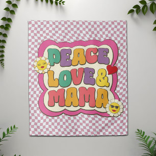 Retro Groovy Mama Citaat Typografie Moederdag Wandkleed